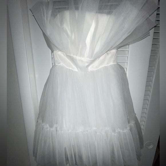 Katie May White Tulle Short Strapless Dress - Picture 5 of 9
